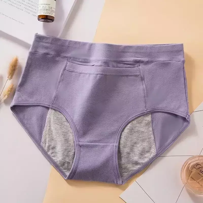 4PC Leak Proof Menstrual Period Panties Women Underwear Physiological Pants  High Waist Cotton Female Seamless Briefs
