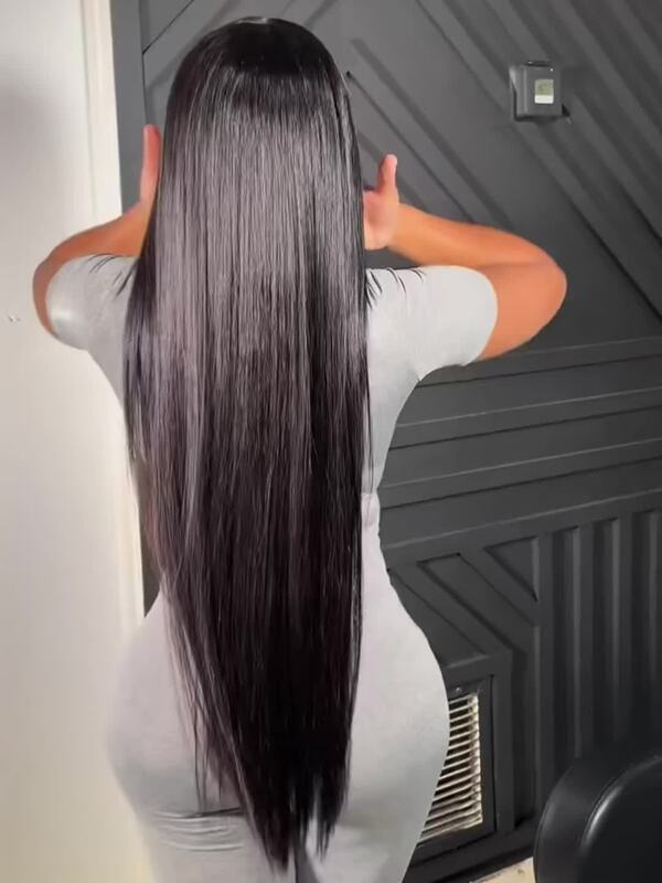 Wig lurus renda depan rambut manusia 13x4 HD transparan renda depan wig tanpa lem rambut manusia telah ditanami