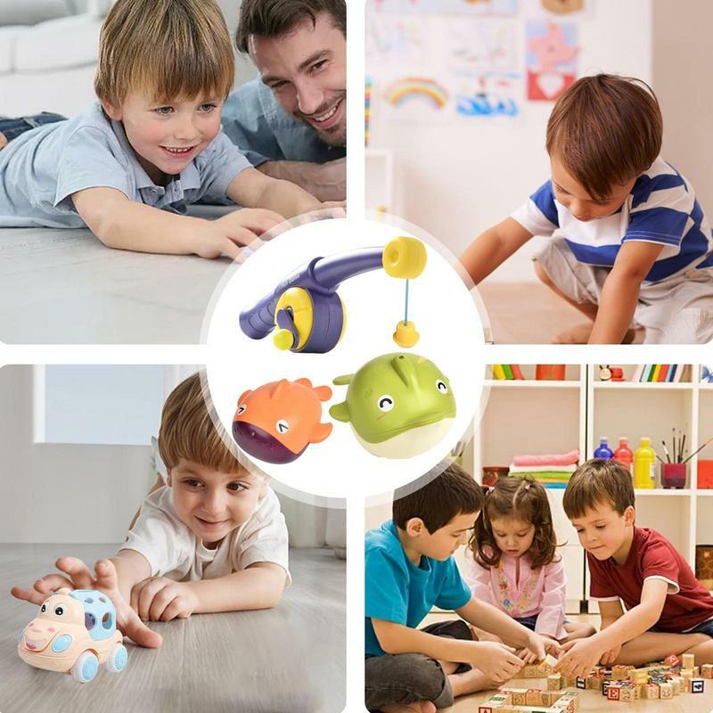 Mainan memancing magnetik Set mainan memancing anak mainan air bermain kolam penjualan laris hadiah untuk bayi dalam ruangan hiburan untuk anak-anak dan Tatah