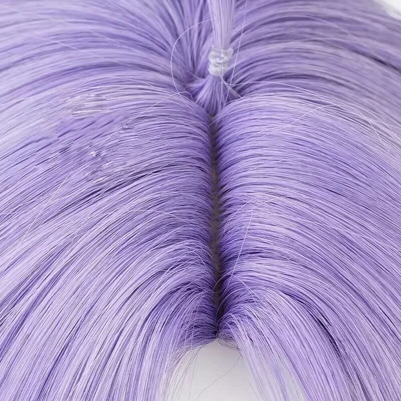 Wig vicnu karnaval Kuya sintetis pria pendek Lurus ungu permainan Cosplay berbulu tahan panas Wig rambut untuk pesta