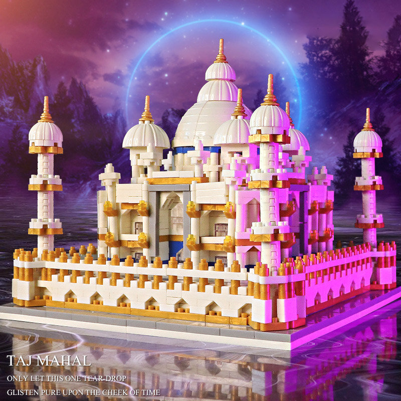 Bloques de construcción de Taj Mahal para niños, juguete de ladrillos para armar Mini Taj Mahal de Ciudad de fama mundial, ideal para regalo, código 2669