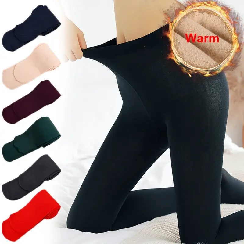 2022 mulheres quentes leggings de inverno collants cor sólida veludo leggin cintura alta magro meias elásticas push up teveo leggings calças
