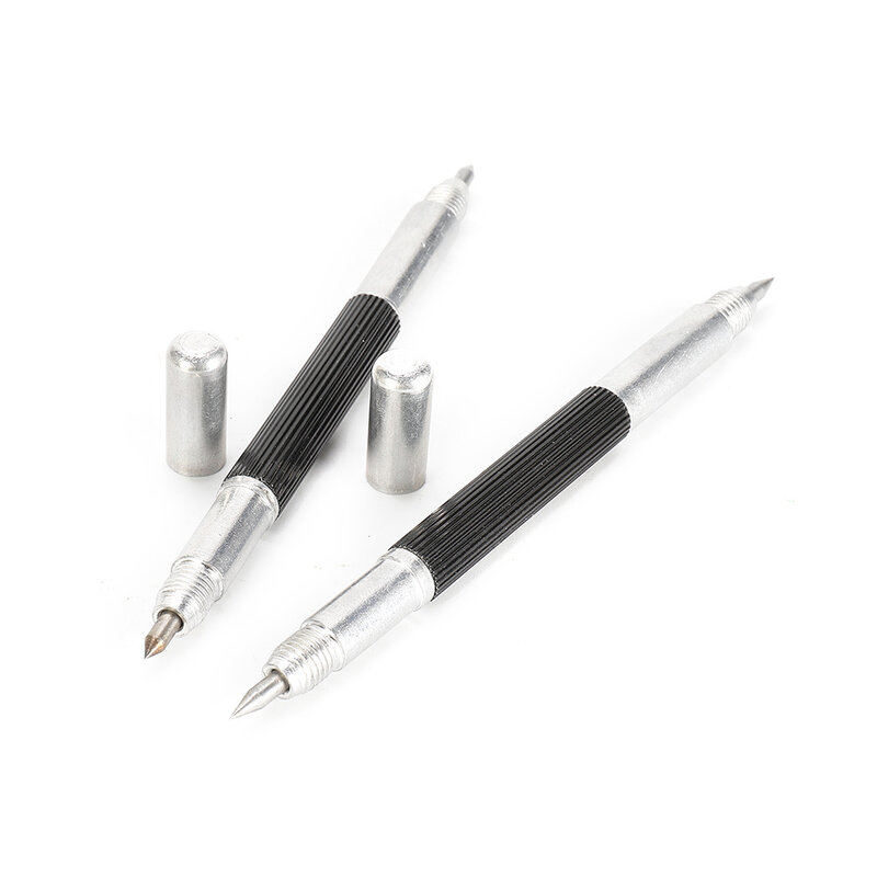 Double Ended Tungsten Carbide Scribing Pen, Marcação Etching Tip, Metal Wood Carving, Ferramentas Marcadoras, 2Pcs