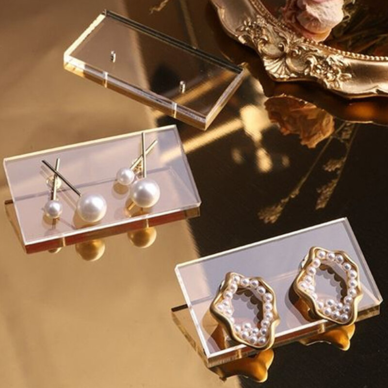 Kolczyki sztyfty z przezroczystą akrylową przezroczystą biżuterią wyświetlacz ręcznie robione akcesoria do przechowywania w sklepie stojak na biżuterię