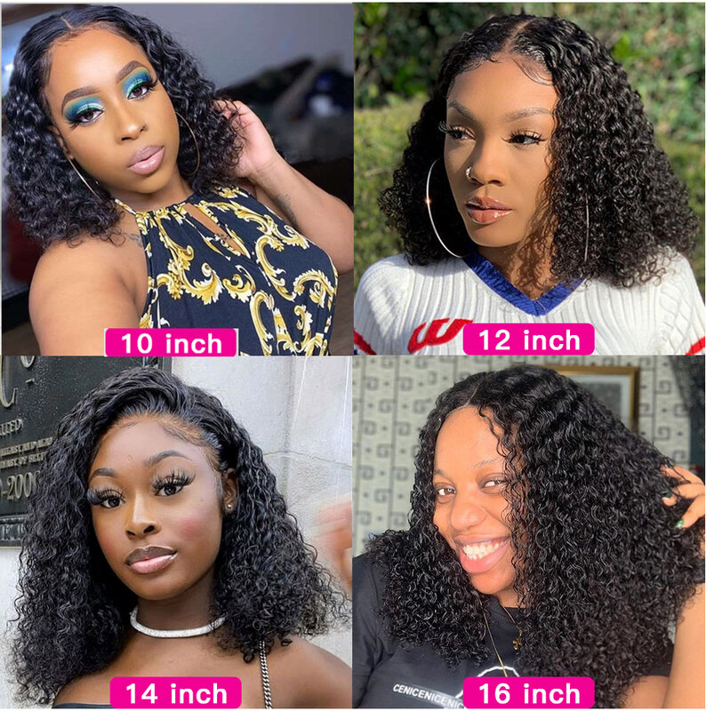 4x4 Bob Wig Water Wave Lace Closure Human Hair Wigs For Women Pre Plucked Short Curly Human Hair Wig Deep Wave Lace Frontal Wig