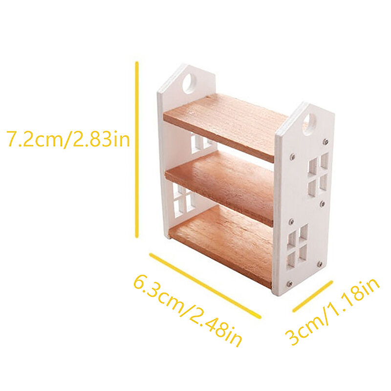 1:12 Dollhouse Miniature Librands Three - Tier Storage Rack Rack Afficher Stand Mode Mode décor Toy House Doll House Accessoires