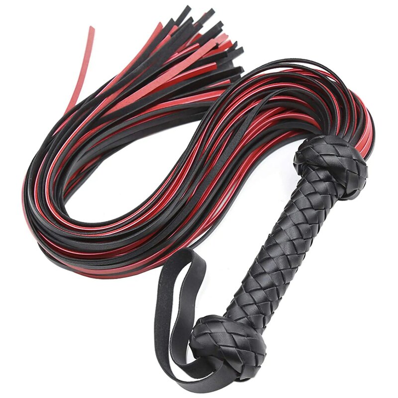 Faux Leather Whip for Horse Riding,Soft Crop for Equestrian,Floggers for Cosplay Costume Stick to Train