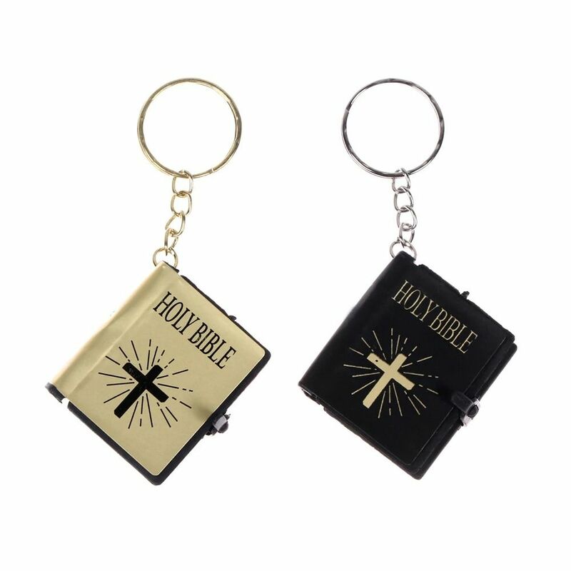 Backpack Charms Miniature Bible Key Chains Schoolbag Pendant Handbag Pendant Cross Keyrings Bag Accessories Jewelry Gift