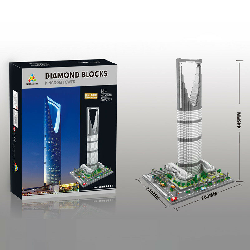 Weili-construcción del Reino de Yz070, modelo arquitectónico, ensamblaje de diamantes de partículas pequeñas, juguete de construcción, regalo de decoración, nuevo producto