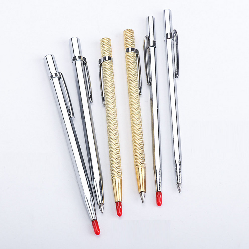 Tungsten Carbide Scribe Gravura Pen com Clip, Tungsten Derribado Scriber, Gravação Scriber para Metal, 4