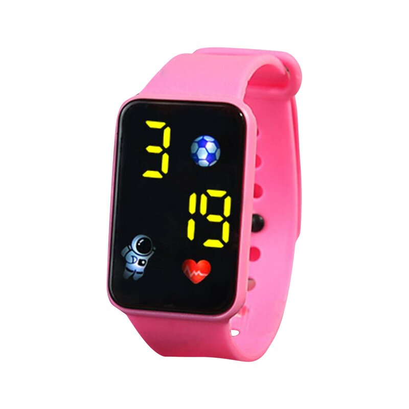 Jam tangan elektronik anak, jam tangan kartun cocok untuk siswa luar ruangan, layar arloji elektronik, tampilan bulan