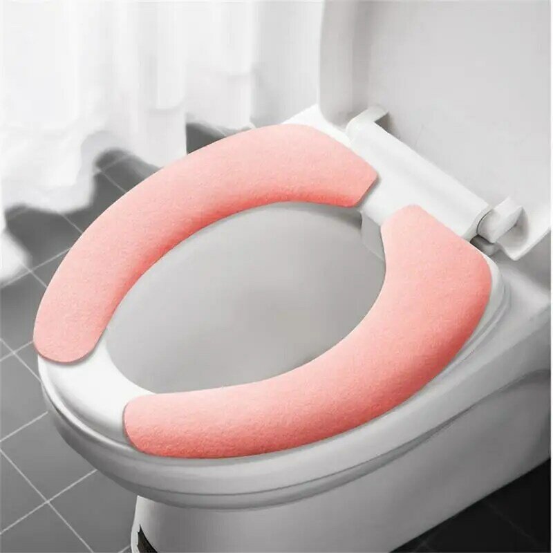 1/2/3PCS Universal Adhesive Toilet Pad Flannel Toilet Seat Covers Reusable Toilet Seat Filling Washable Bathroom Mat Seat Cover