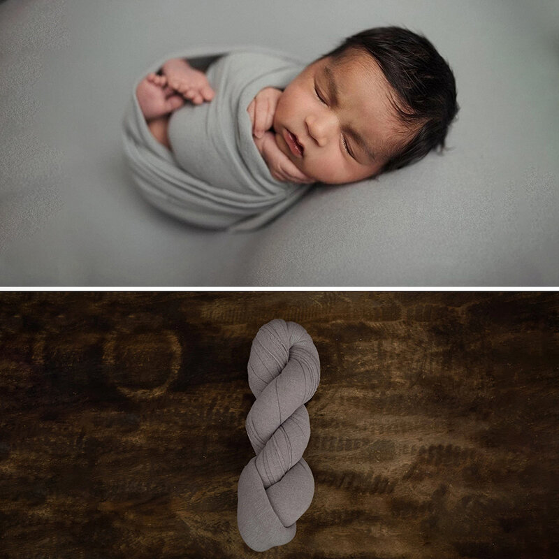 Accesorios de fotografía para recién nacidos, manta larga elástica transpirable y agradable para la piel, mantas receptoras para bebés, envoltura envolvente, Unsex
