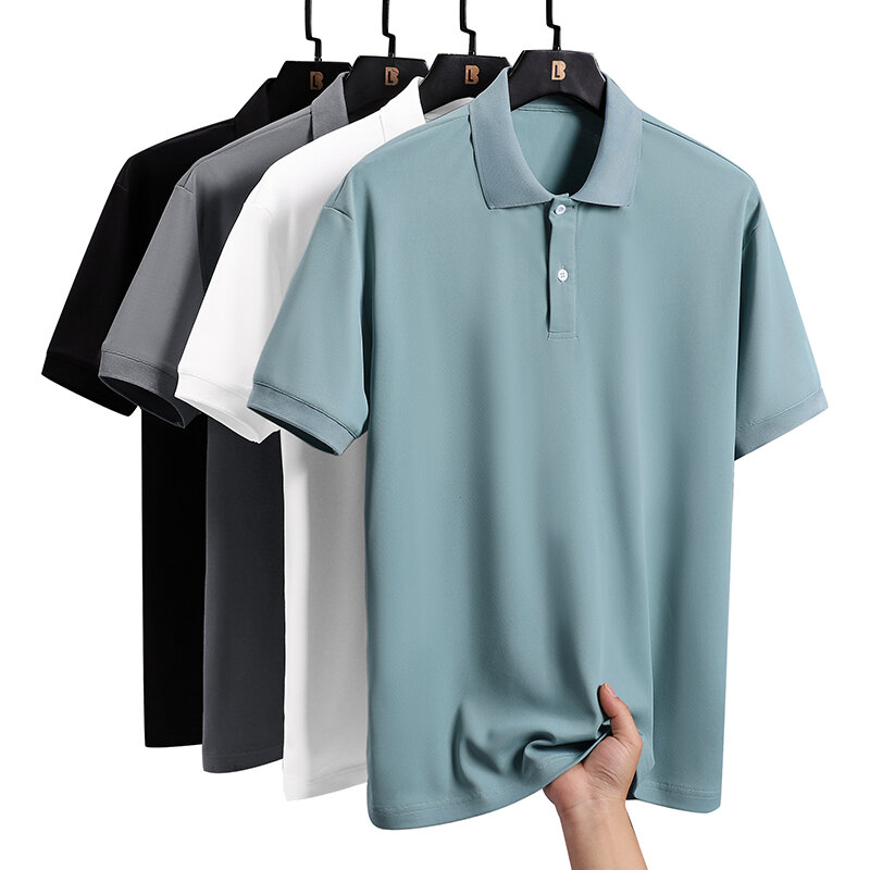 Sportowa moda Streetwear Oversized 5XL czarna biała męska koszulka Polo w stylu japońskim 2024 letnie krótkie rękawy koszulki t-Shirt