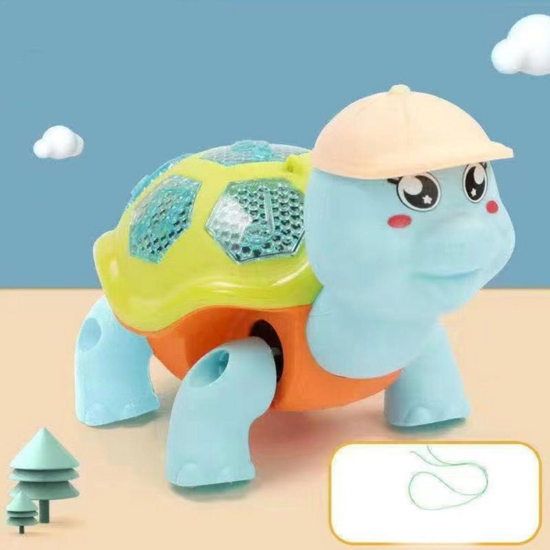Juguete de tortuga Musical eléctrico para niños pequeños, juguetes para gatear con luz, aprendizaje temprano, luces y sonidos divertidos educativos, juguetes electrónicos