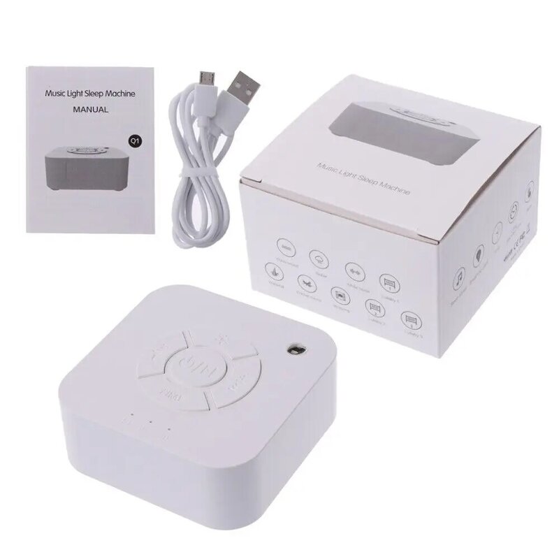 Biały urządzenie ułatwiające zasypianie USB z możliwością ładowania czasowego urządzenia dźwiękowego
