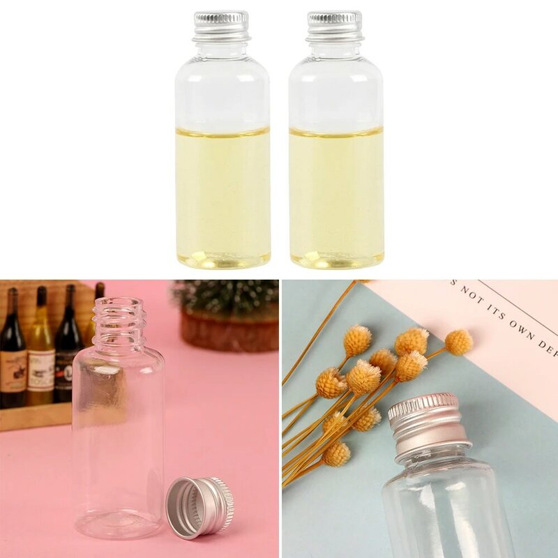 Botella de tapa de aluminio transparente Simple, botella de loción de tuerca de plástico ordinario, botella de almacenamiento multifunción