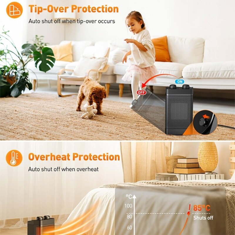 M2EE Compact Electric Heater Portable Mini Heater Warm Air Blower Fast Heating Electric Heater Perfect for Home Dorm Office