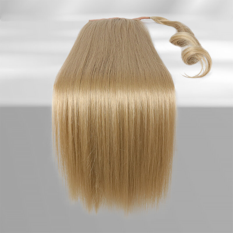 Julianna Kanekalon Futura Hair 28Inch Natuurlijke Haarstuk Gladde Pony Tail Synthetische Clip In Wrap Rond Paardenstaart Hair Extensions