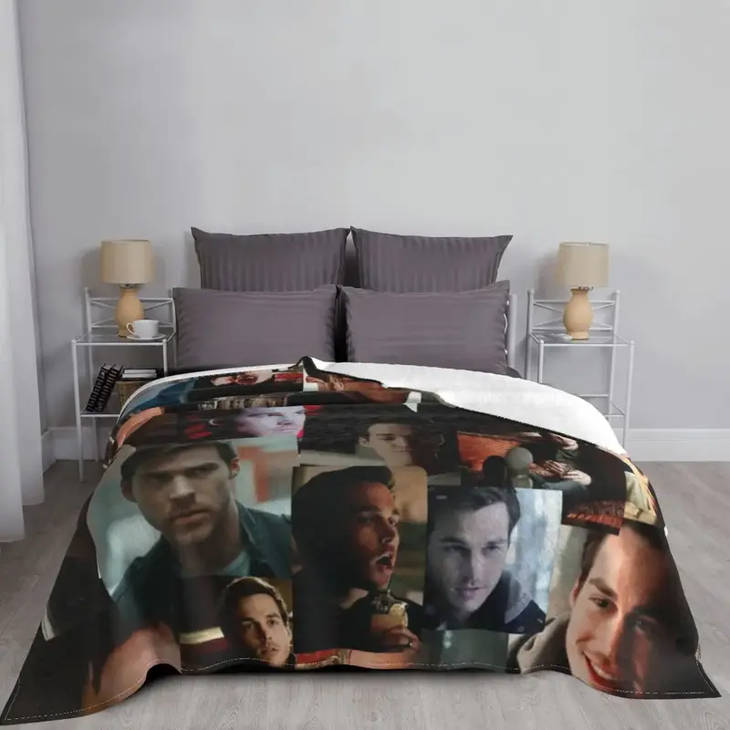 Kai Parker Blanket 3D Print Soft Coral Flannel Fleece Warm The Vampire Diaries Throw Blankets for Travel Bedroom Sofa Bedspreads