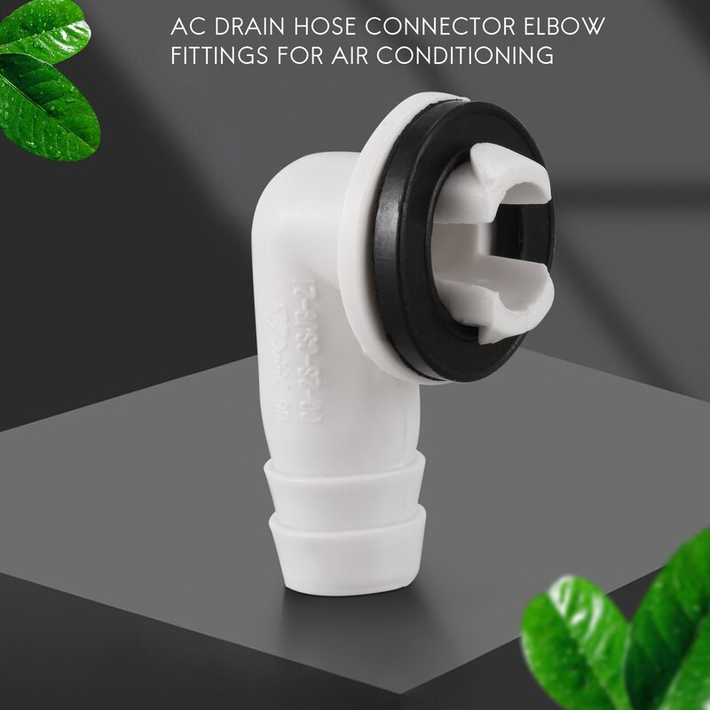 Air Conditioner Ac Drain Hose Connector Elbow Fitting with Rubber Ring for Mini-Split Units and Window Ac Unit 3/5 Inch(15Mm)