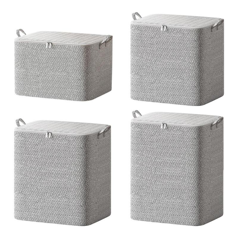 Travel Storage Bin Lightweight Non Woven Large Capacity Foldable Closet Organizer for Sweaters Clothing Blanket Toys Shoes