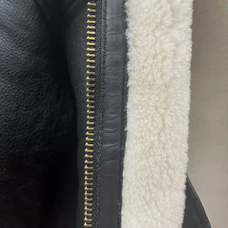 Abrigo corto de piel de cordero auténtica para mujer, chaqueta de doble cara de lana Real, cálida, invierno, 2023, MH5898L