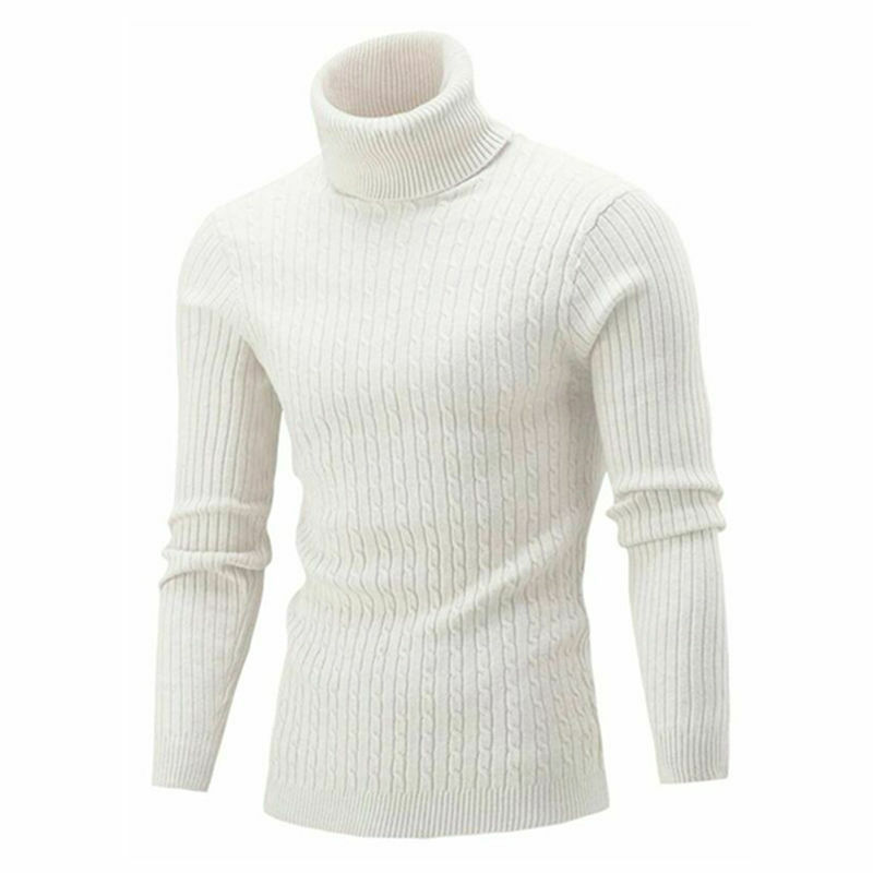 Suéter de cuello alto para hombre, Jersey de punto, cálido, ajustado, informal, novedad de otoño e invierno, 2023
