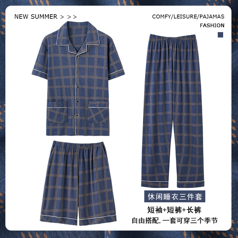 Tops curtos casuais masculinos e calças compridas, conjuntos de pijama de verão, plus size, M a 4XL, novo