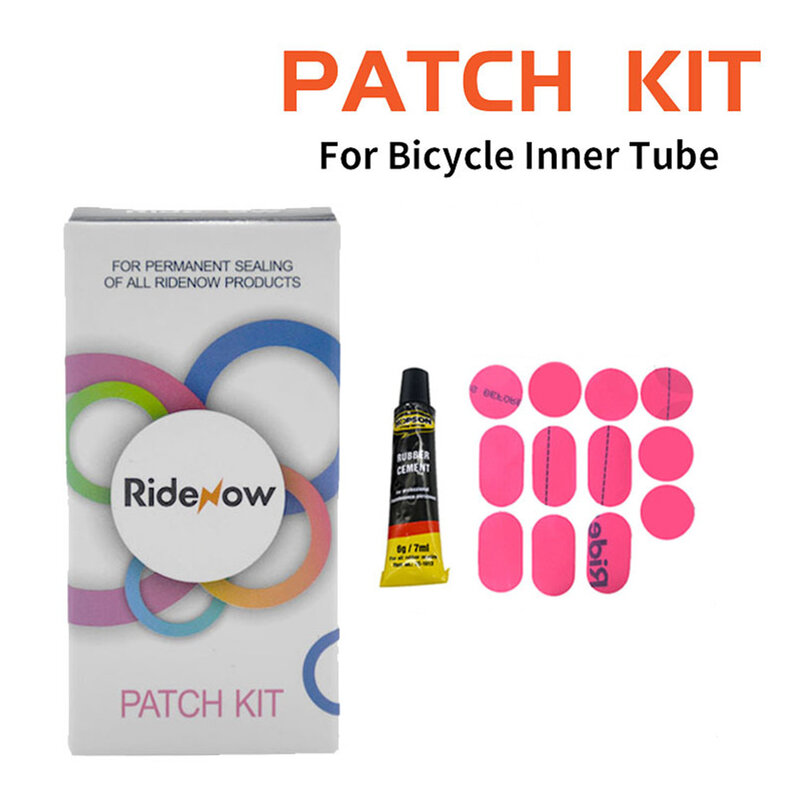 Ridenow Tpu Kit di riparazione della camera d'aria patch per biciclette colla pneumatici camere d'aria strumento di riparazione della puntura accessori per bici