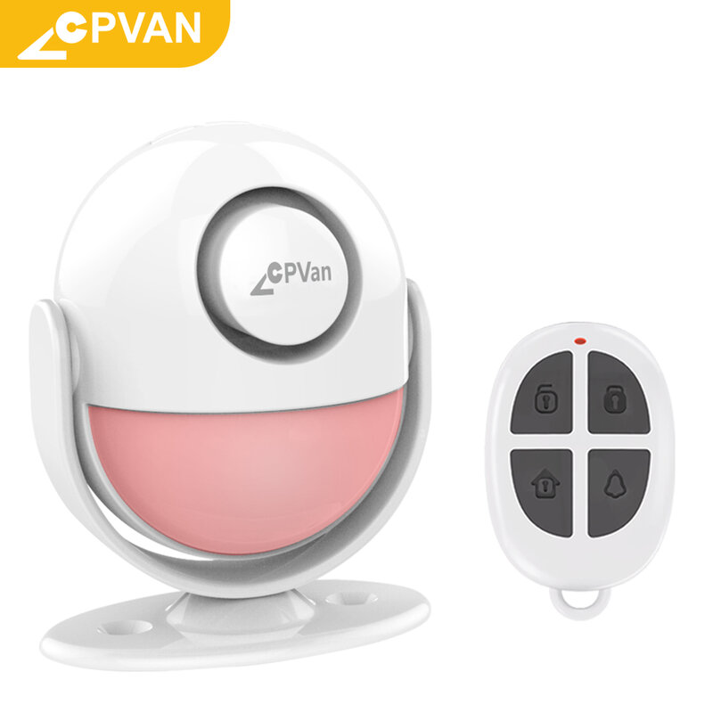 CPVAN PIR Alarm Sensor Gerak Nirkabel Inframerah Sistem Keamanan Rumah Peringatan Detektor Gerak dengan Remote Control