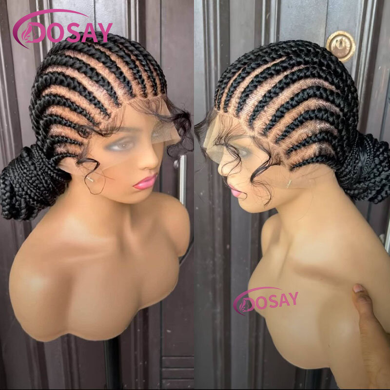 Jumbo Full Lace Front Wigs Knotless Braided Wigs For Women Synthetic Twist Braid Lace Wigs With Baby Hair Box Braids Wig African