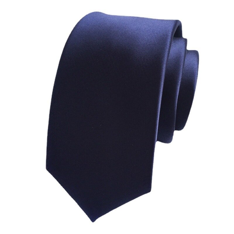 Dasi Kecil Warna Solid Pria Versi Korea 6Cm Versi Sempit Setelan Formal Bisnis Pernikahan Trendi Dasi Merah Biru Hitam