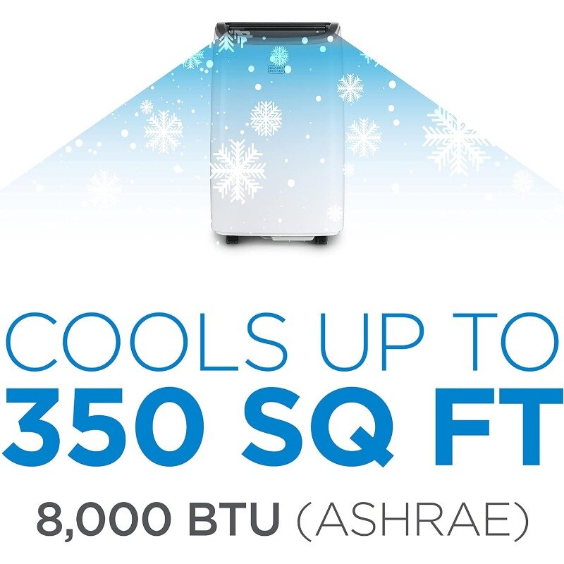 Condicionador de ar portátil com controle remoto, branco, 8.000 BTU, até 350 Sq