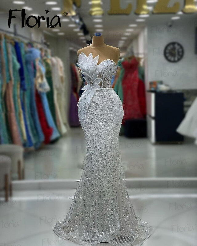 Gaun malam mode baru 2023 gaun pesta kontes pengantin bermanik putri duyung Arab untuk pernikahan gaun pengantin elegan