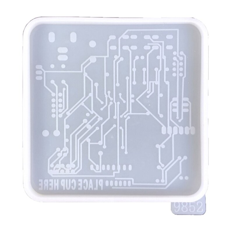 แม่พิมพ์ซิลิโคนทนความร้อน Circuit Board Shaped แม่พิมพ์หล่อสแควร์ถ้วยแม่พิมพ์อเนกประสงค์อุปกรณ์สำนักงาน 4XBF
