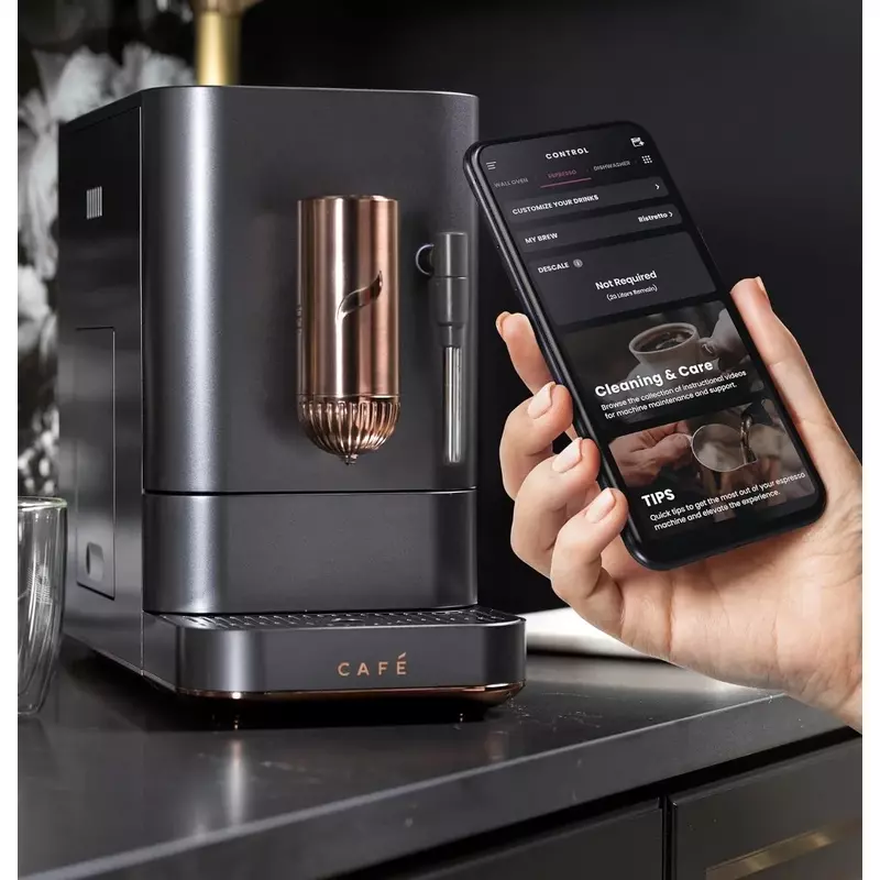 Koffiezetapparaat, Automatische Espressomachine + Melkopschuimer | Ingebouwde En Verstelbare Espresso Bonenmolen | 1.2 Liter Koffiezetapparaat