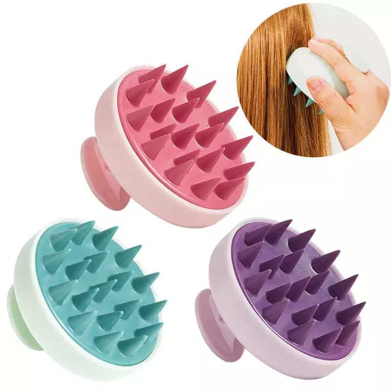 Silicone Shampoo Scalp Massage Comb, Hair Massage Brush, Acupuntura Ponto, Banho, Novo