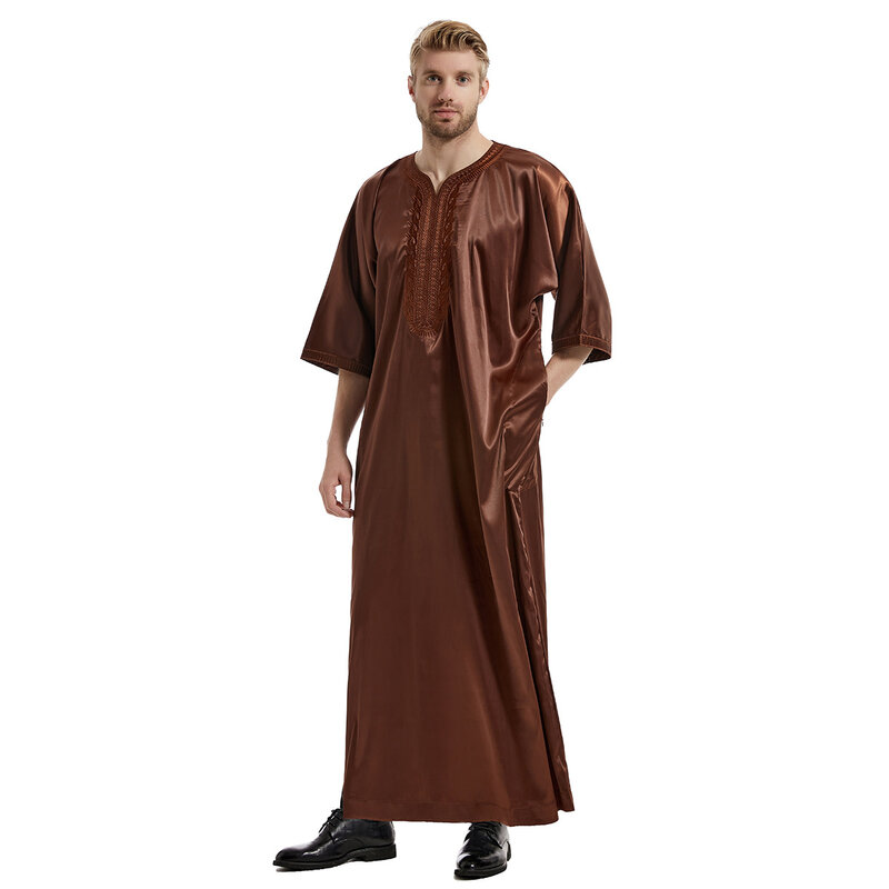 Vestido largo islámico de Ramadán para hombres, ropa musulmana de Jubba Thobe, Abaya, ropa saudita, caftán Jubah, Dubái