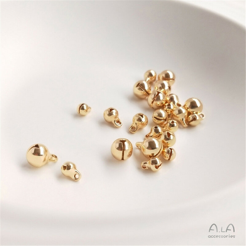 14K Gold-plated Accessories Bell Pendant Diy Handmade Bracelet Pendant First Jewelry Pendant Materials C356