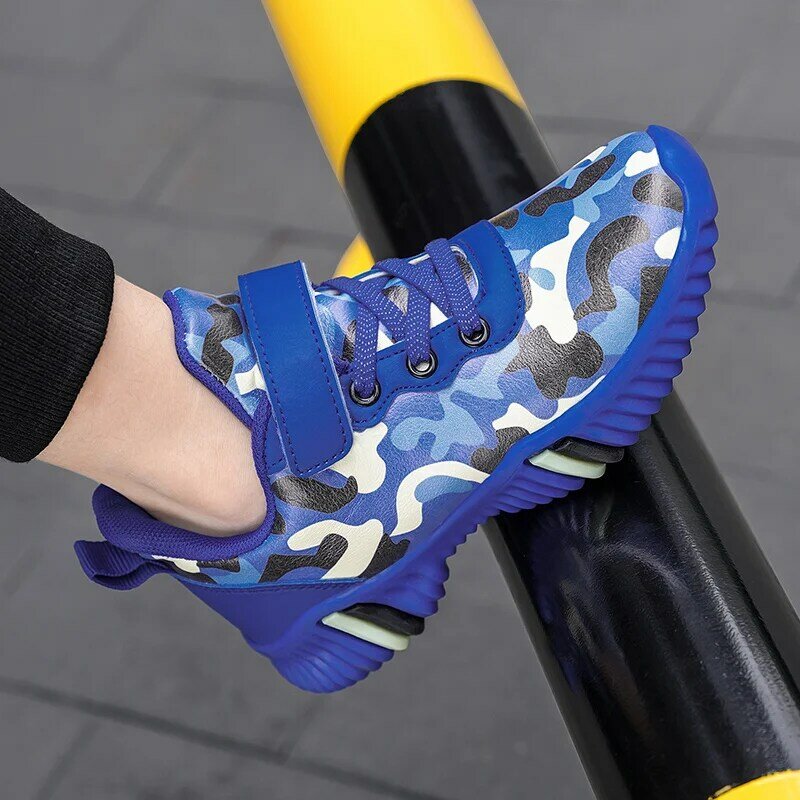 Scarpe sportive per bambini scarpe da ginnastica per bambini ragazzi Casual ragazze in pelle Camouflage Hook & Loop calzature scarpe sportive scarpe per bambini per ragazzi