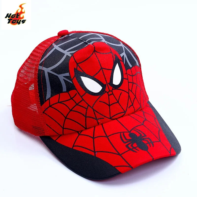 Topi bisbol Spiderman, HotToys Spiderman, topi anak laki-laki dan perempuan, Superhero, properti Cosplay, hadiah anak-anak, aksesori busana 3-7 tahun