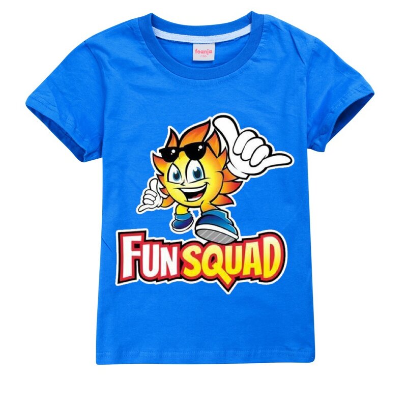 New Boys Summer Clothes Kids Cosplay Fun Squad Gaming T-shirt Pullover 100% Algodão Lazer Moda Crianças Meninos Meninas Tees Tops
