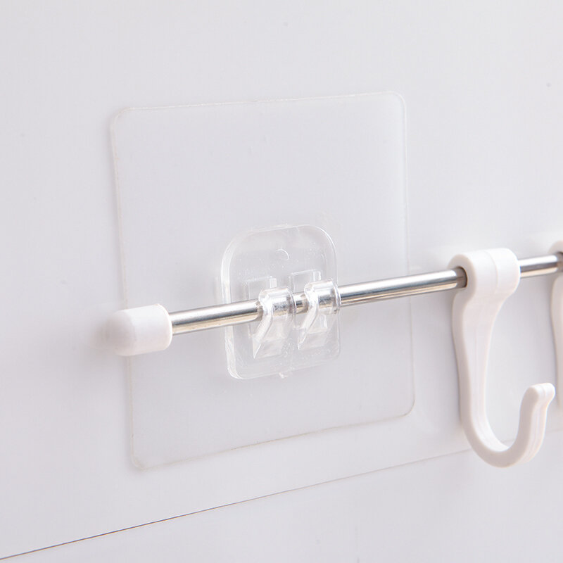 Kait gantung berperekat transparan, 20/1 buah rak penyimpanan dinding dapur kamar mandi stiker gadget memperbaiki