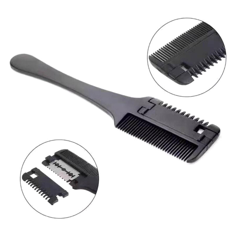 1 Stück Haars chneidekamm schwarzer Griff Haar bürsten mit Rasierklingen Trimmin Friseursalon Styling-Tools