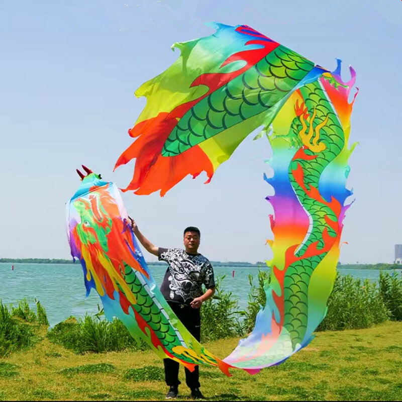 8 Meters Chinese Dragon Ribbon Dance For Adults Festival Activity Performance Outdoor Practice Props Fitness Dragon Square Dance