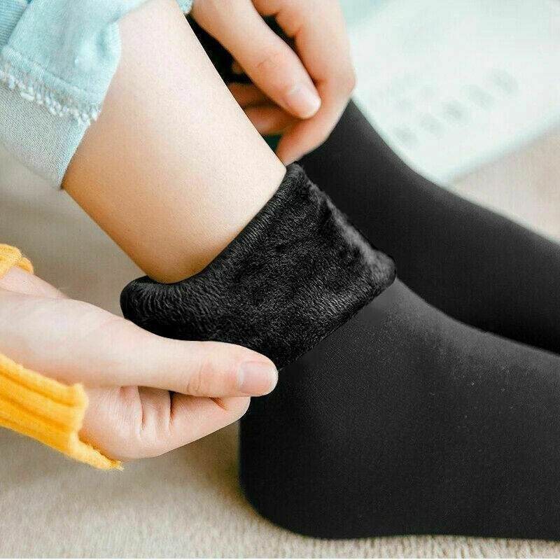 Kaus kaki hangat untuk wanita isi 2/3/5 pasang, kaus kaki tebal termal bahan wol kasmir kulit hitam mulus salju beludru, kaus kaki uniseks untuk musim dingin