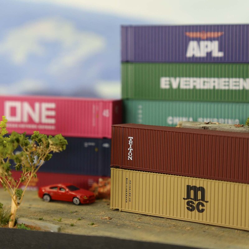 Evemodel-caja de carga modelo de ferrocarril, C15010, contenedores de envío a escala N, 45 pies, imanes, 1:160, 45'