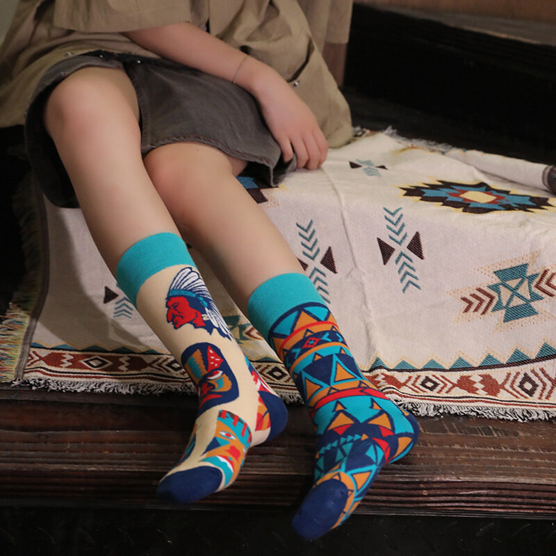 Calcetines de tubo con personalidad para hombre y mujer, medias asimétricas, a la moda, novedad Original