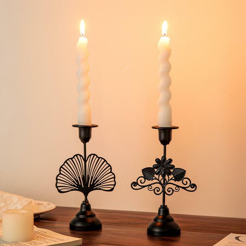 Artístico Ferro Castiçal Titular, Castiçal Suportes em Candlelight Display Holder para Romance Tea Table Decor Room Mesa de Jantar